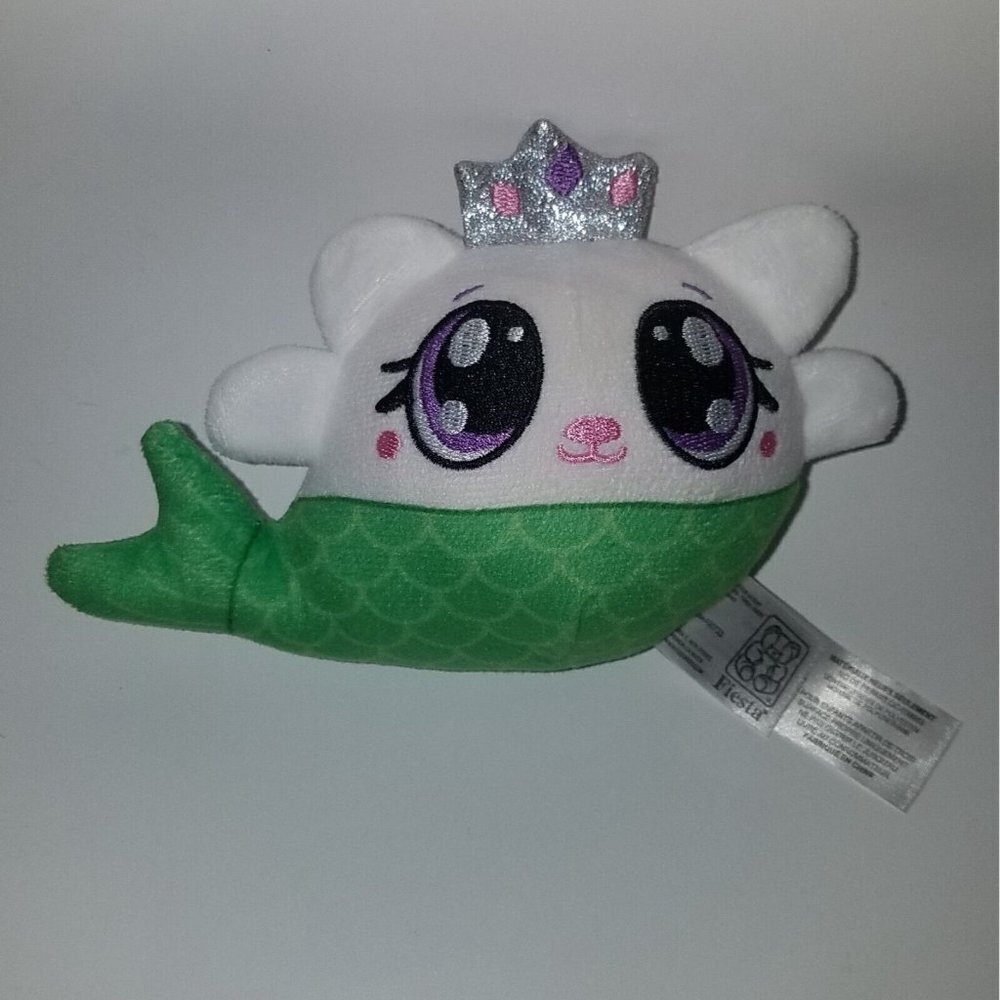 Fiesta Tiana Mermaid Mushy Plushies Plush Stuffed Toy Green White Princess Crown